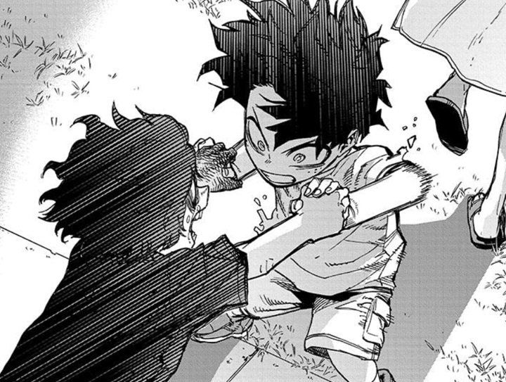 Deku uses both his arms to stop Tenko!