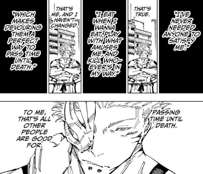 Sukuna's carefree ideals in Jujutsu Kaisen manga