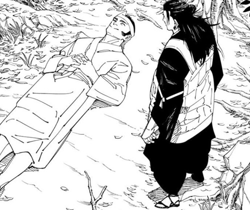 Takaba in his burial dress in jujutsu kaisen chapter 243